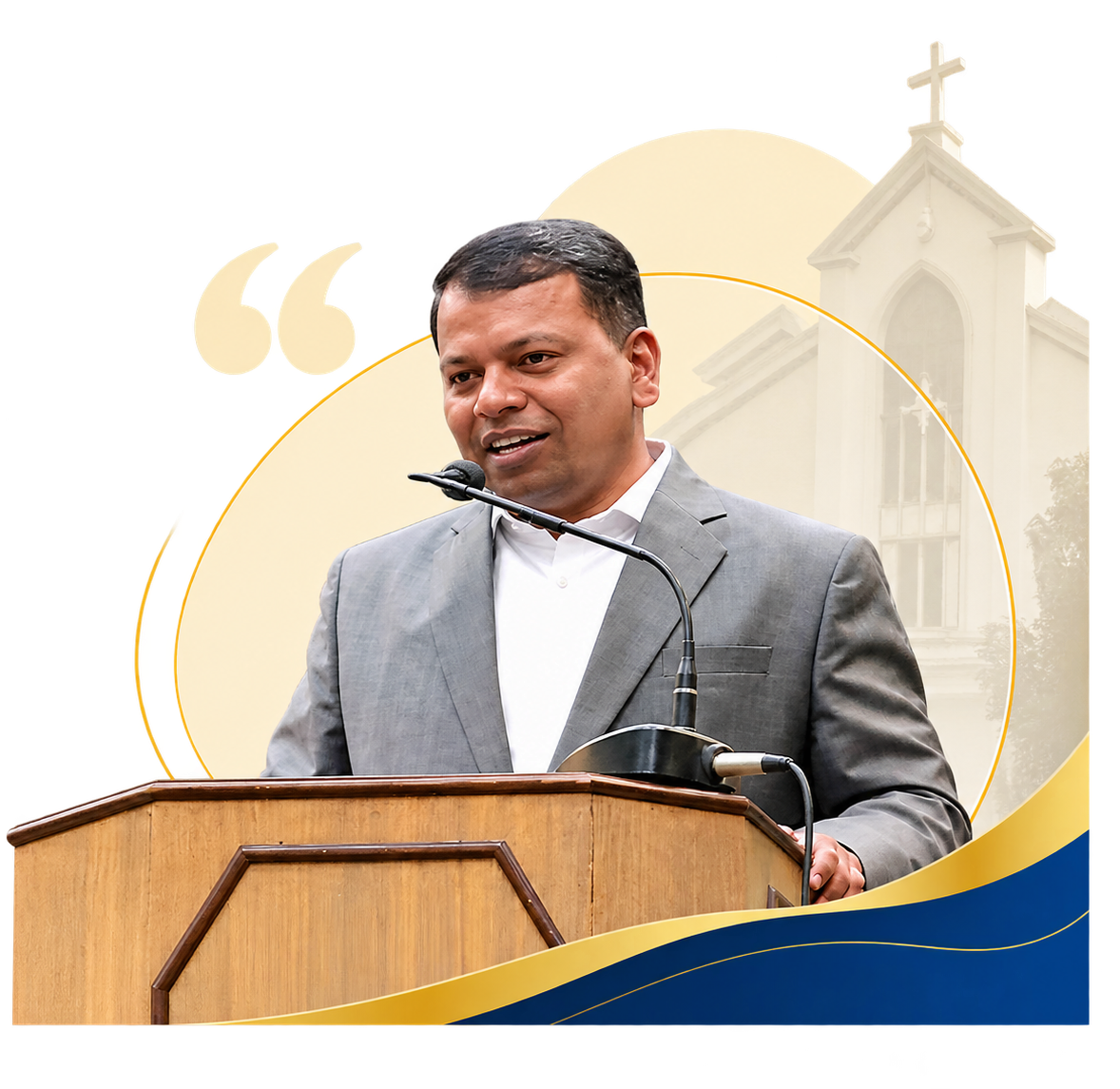 Fr. Zenith William, SJ - Principal addressing from the podium